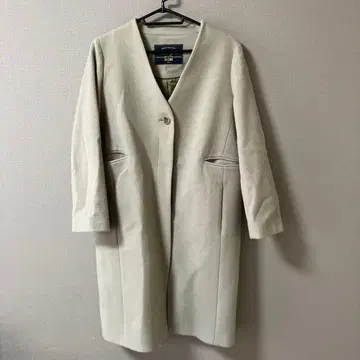 SLOBE IENA 울 100% 롱 코트 라이트 베이지