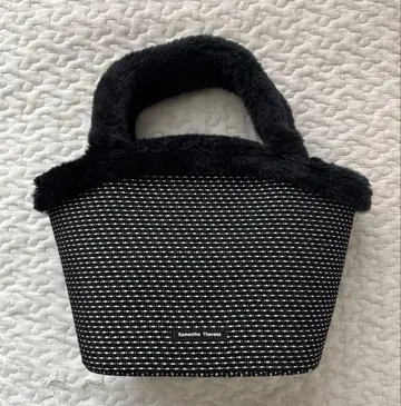 Samantha Thavasa 바스켓형 핸드백 퍼 토트백