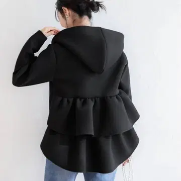 완판템 인기 coca 종이상자 니트 백 프릴 후드 후드티 블랙