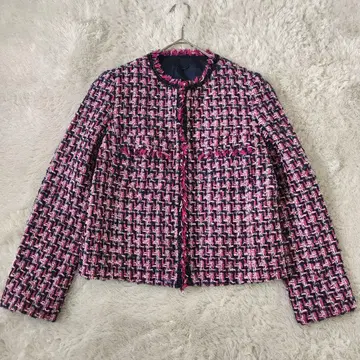 컨디션 최상 아나이 LINTON 라메모르 트위드 크루 자켓 36