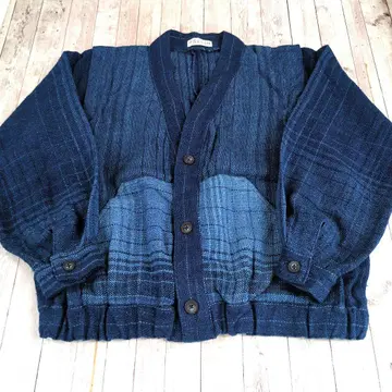 네이비 나염 수제 일본풍 블루종