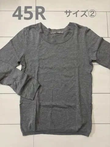 45R 코튼 하이 게이지 니트 그레이 size2
