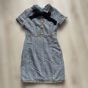 트위드 패턴 타이트 핏 드레스