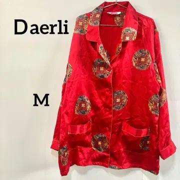 Daerli 실크 100% 용 패턴 차이나 자켓 M