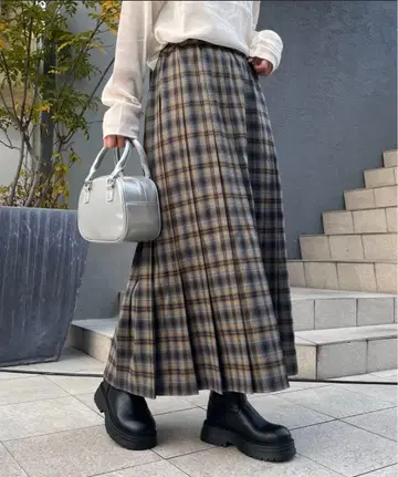 CIAOPANIC TYPY 체크 플리츠 이지 스커트