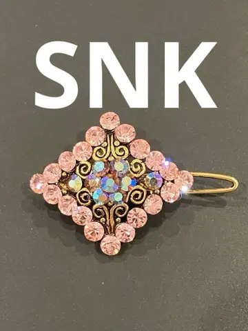 새상품급 SNK 에스엔케이 핑크 크리스탈 다이아몬드형 헤어핀