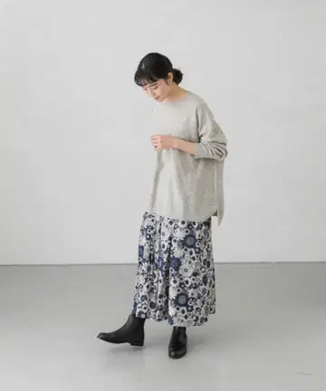 kagure 울 캐시미어 와이드 튜닉 스웨터