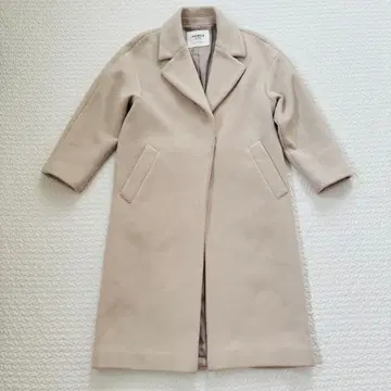 UNITED ARROWS 베이지 캐시미어 혼방 롱 코트 36