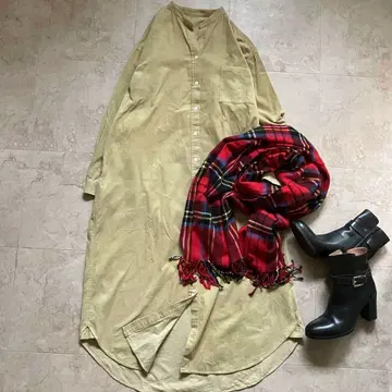 URBAN RESEARCH 코듀로이 밴드 카라 롱 원피스