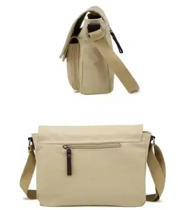 베이지 캔버스 숄더백