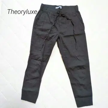 theory luxe 캐주얼 이지 팬츠 밑단 지퍼 조정 허리 전체 밴딩