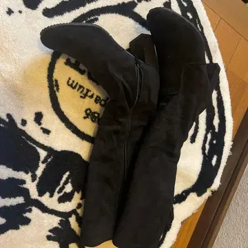 블랙 스웨이드 니하이 부츠 S 사이즈