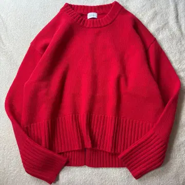 그린 라벨 릴랙싱 모 울 니트 빨간색 레드