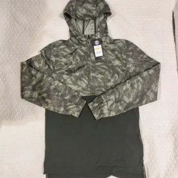 언더아머 카모플라쥬 그린 후드 부착 후드티 S