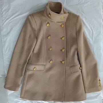 ZARA 베이지 더블 브레스트 코트 골드 버튼