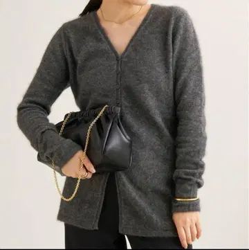 Plage Light Fur Midi 가디건 그레이