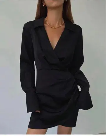 새틴 셔츠 원피스 Dress up market