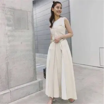 casafline 프론트 후크 데님 원피스 화이트