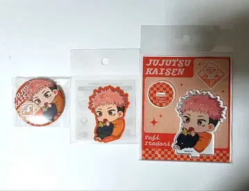 주술회전 이온 이타도리 유우지 아크릴 스탠드, 스티커, 캔 배지 세트