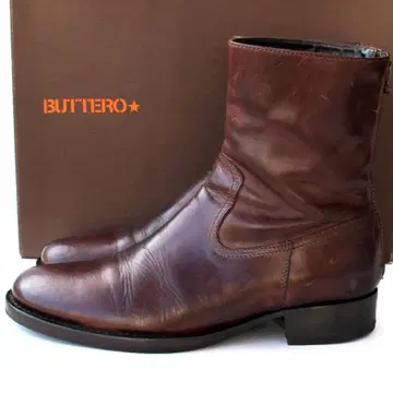 BUTTERO 부테로 백 지퍼 부츠 브라운 이탈리아제 B1109