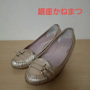 긴자 카네마츠 베이지 발레 슈즈 25.5cm