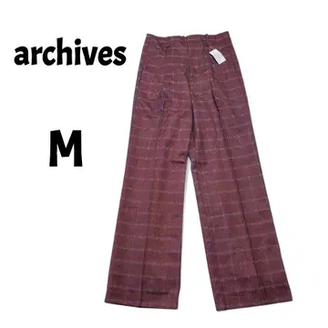 [미사용] 아카이브 archives 와이드 팬츠 체크 무늬 M