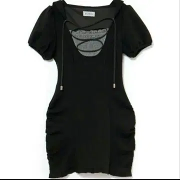 새상품급 버블스 레이스업 맨투맨 원피스 블랙 미니 bubbles