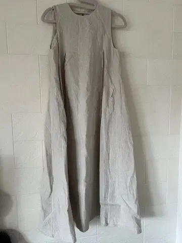 BABYLONE 베이지 슬리브리스 롱 원피스