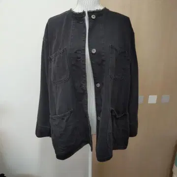 아메리칸 홀릭 블랙 데님풍 자켓