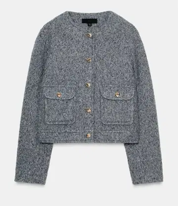 ZARA 골드 버튼 부클 재킷