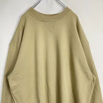 챔피온 무지 V 가제트 심플 베이지 빅 맨투맨 2XL