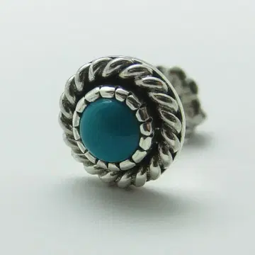 한쪽 귀용 터콰이즈 네이티브 스타일 스터드 귀걸이 실버 925 티타늄