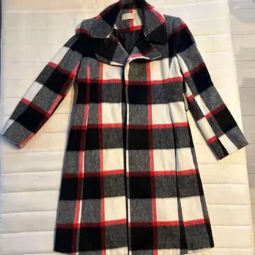 [ KAOS ] 체크 무늬 울 코트