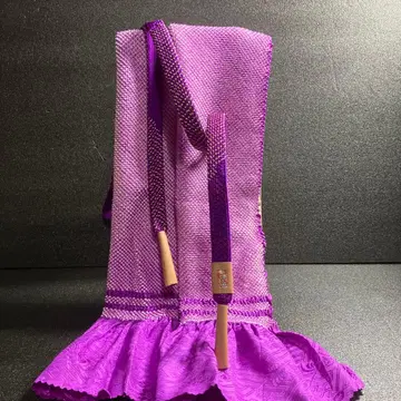 순수 실크 후리소데용 허리띠 오비 장식 천 2 보라색 퍼플 금