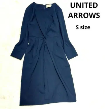 새상품급 UNITED ARROWS 턱 원피스 롱 원피스 S 네이비