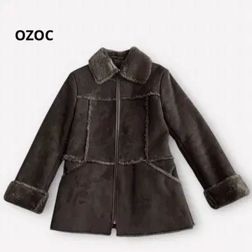 [ 오조크 ] 자켓 코트 페이크 무스탕 스웨이드 느낌 카키 38