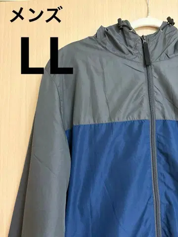 후드 부착 나일론 자켓 그레이/네이비