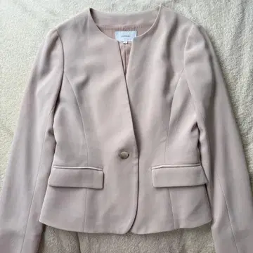 언타이틀 노카라 자켓 사이즈 1 핑크 베이지