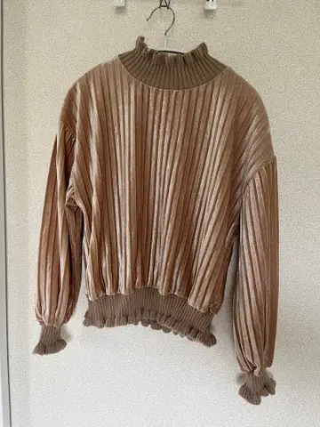 구제 의류 플리츠 하이넥 스웨터