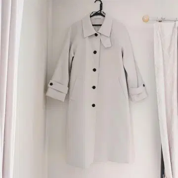 [ 완판템 ] GU 코지 멜톤 발마칸 코트 M 내추럴 롱 코트