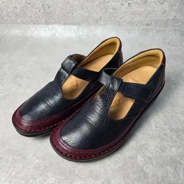 HPS 컴포트 슈즈 스트랩 네이비 레드 가죽 24cm