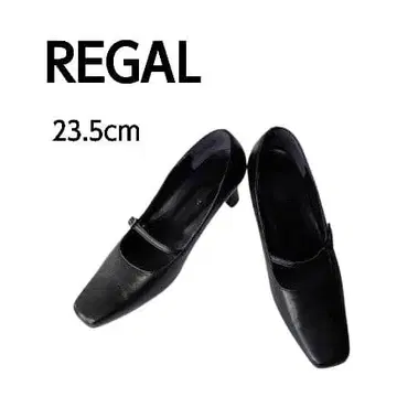 REGAL 천연 가죽 벨트 펌프스 블랙 23.5cm