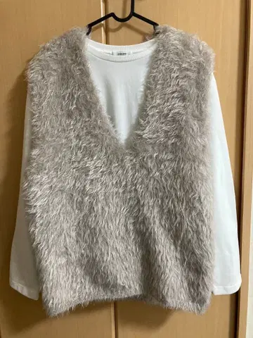 GLOBAL WORK 샤기 베스트 긴팔 세트