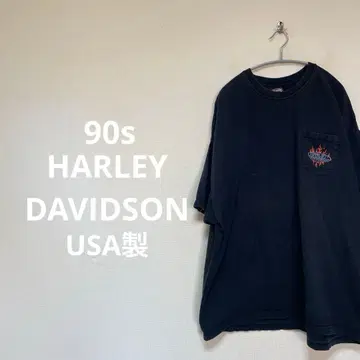 90s HARLEY DAVIDSON USA 포켓T셔츠 블랙