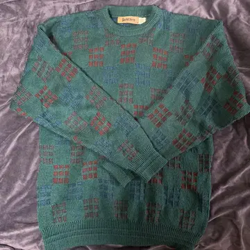 Jantzen 체크 무늬 니트 스웨터 L 멕시코제 빈티지