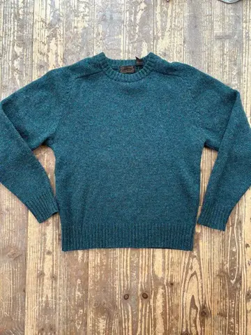 블랙 택 80s 90s 에디 바우어 울 니트 스웨터 그린