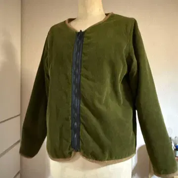 리버서블 코듀로이 플리스 자켓 올리브