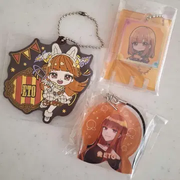 컬러풀 피치 에토 러버 참 주얼 아크릴 스트랩 키링