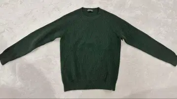 [ ZANONE ] 다크 그린 리브 크루넥 스웨터