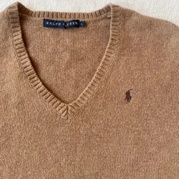 랄프 로렌 캐시미어 양모 긴팔 스웨터 카멜 브라운